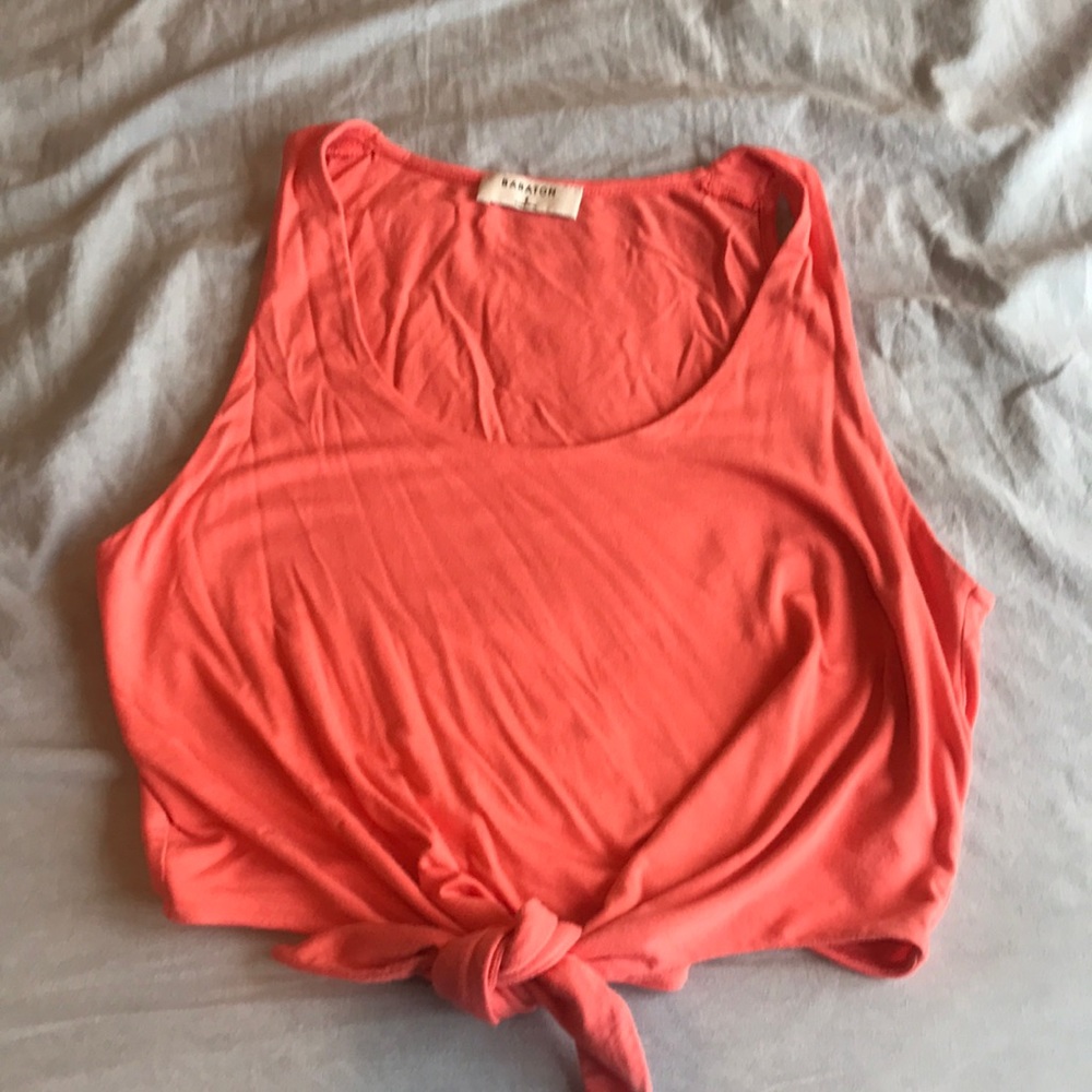 Babaton Jeronimo Coral Tank Cropped Tie-Front Top